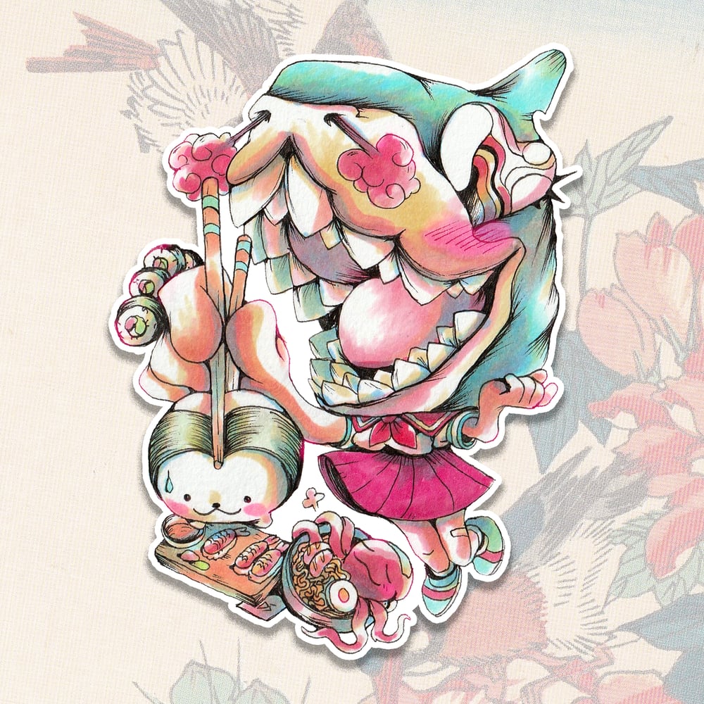 Image of Sushi Shark Girl Sticker