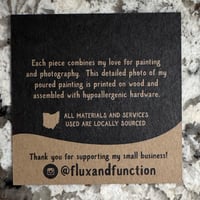 Image 2 of Wood dangle Trey Jedi Earrings with Poured Paint Detail #154