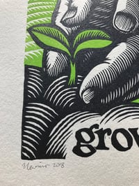 Image 3 of grow. 8"x10" HAND-PRINTED ORIGINAL BLOCK PRINT