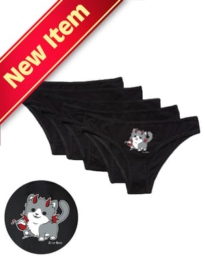 Image of (Ac) WineKitty Panties (Black) - LAST FEW - WILL NOT BE RESTOCKED!! 