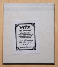 Image 5 of write.  8"x10" original hand-printed block print