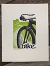 bike.  8"x10" hand-printed original block print