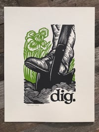 Image 2 of dig.  11"x14" HAND-PRINTED ORIGINAL BLOCK PRINT