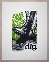 Image 1 of dig.  11"x14" HAND-PRINTED ORIGINAL BLOCK PRINT