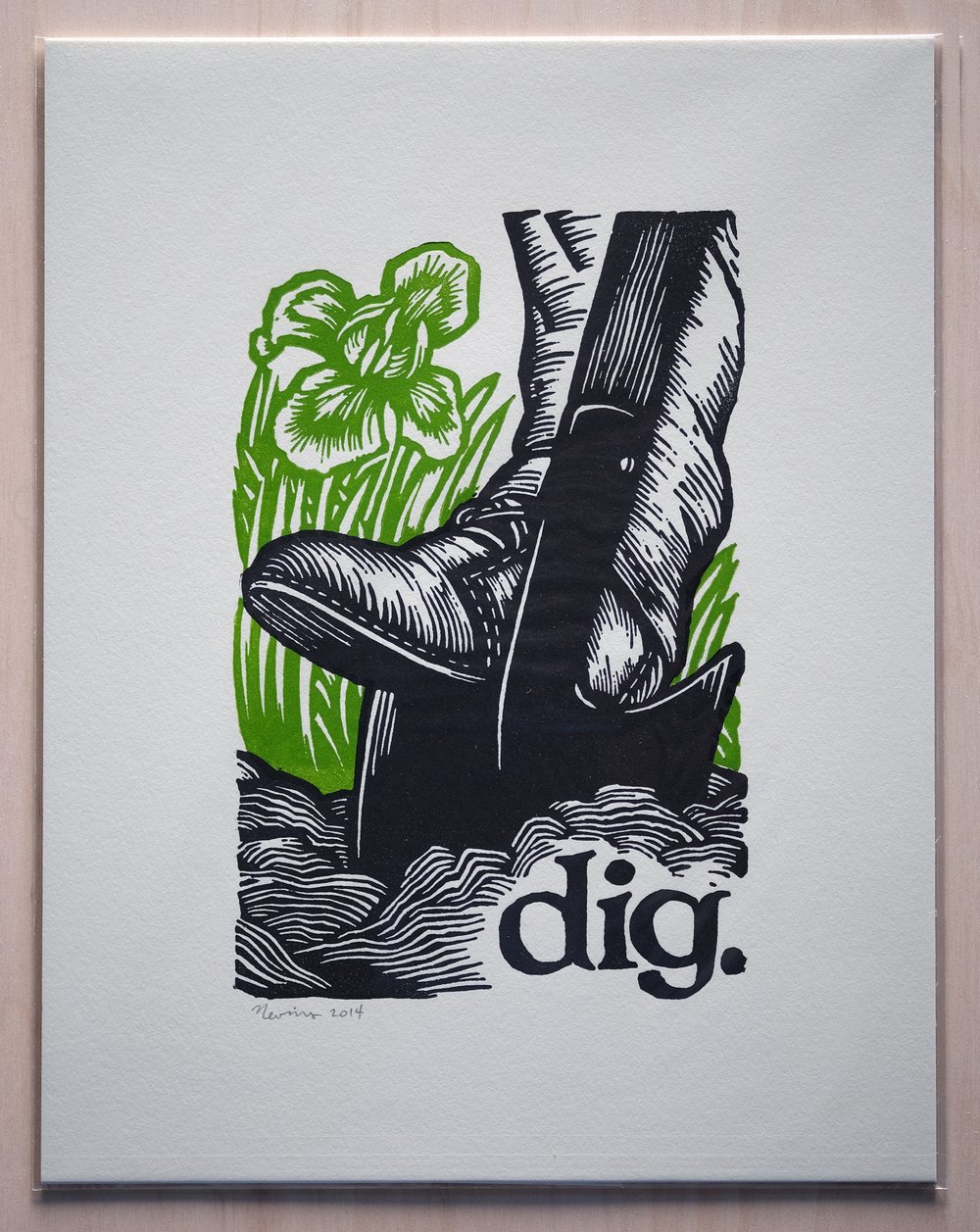 dig. 11"x14" HAND-PRINTED ORIGINAL BLOCK PRINT