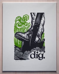 Image 3 of dig.  11"x14" HAND-PRINTED ORIGINAL BLOCK PRINT