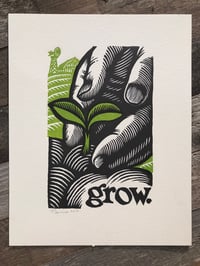 Image 4 of grow. 11"x14" HAND-PRINTED ORIGINAL BLOCK PRINT