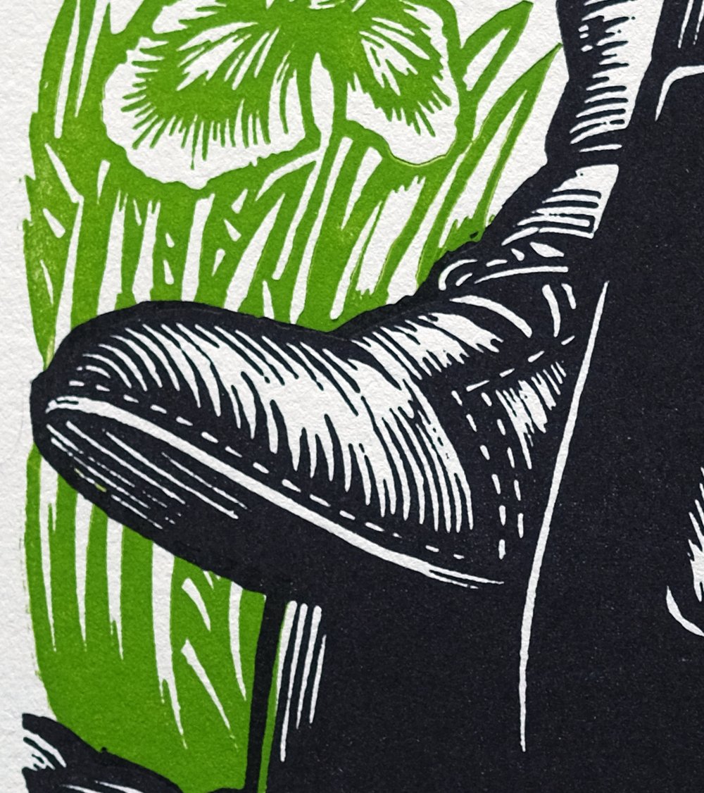 dig. 11"x14" HAND-PRINTED ORIGINAL BLOCK PRINT