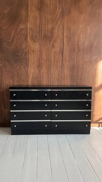 Image 1 of Commode double corps vintage en bois cérusé noir et chrome, années 1970