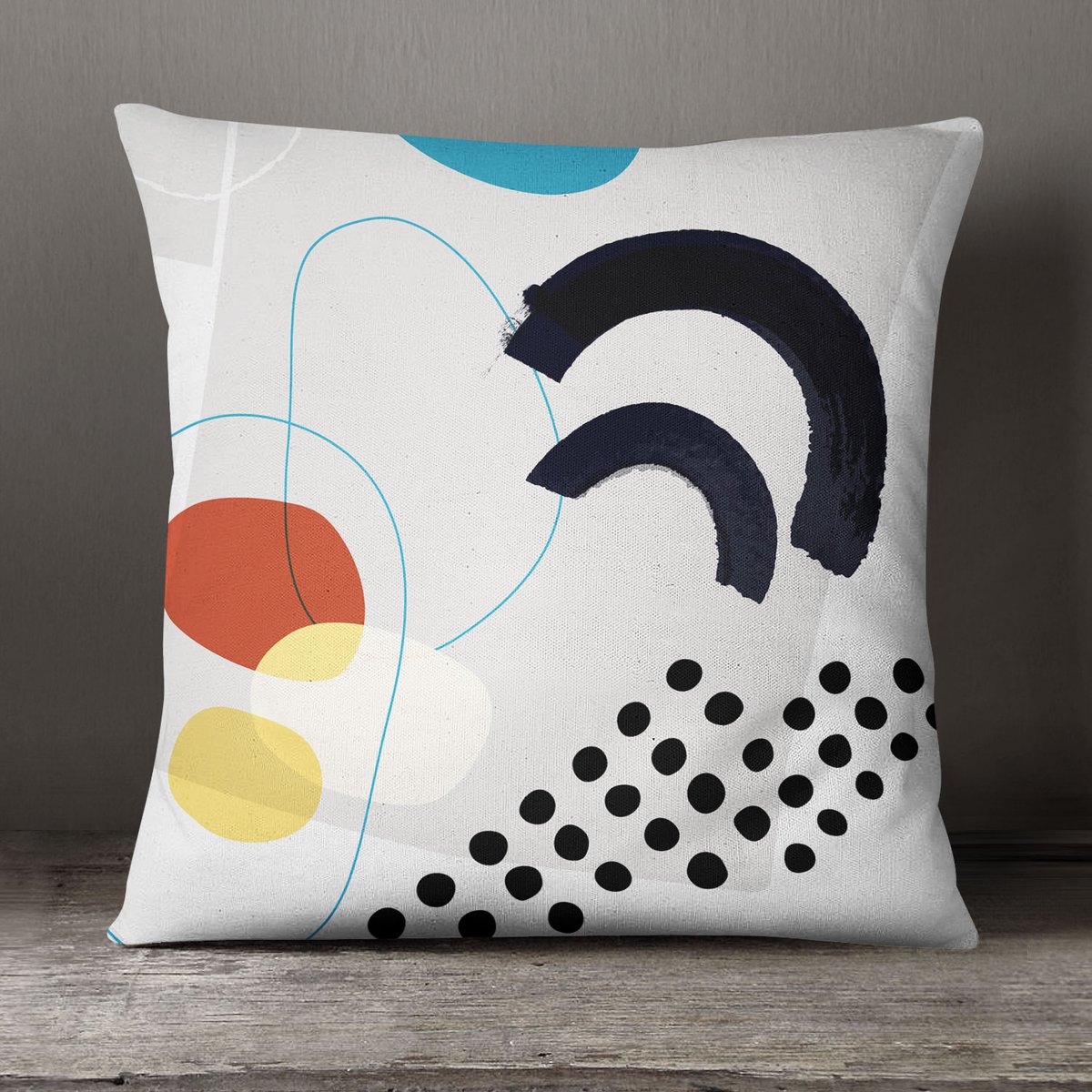 Rock Garden No. 3 Square Throw Pillow in Light Yellow