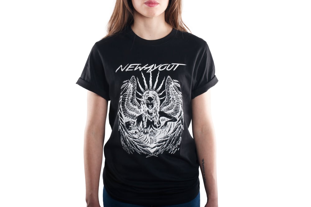 Image of NEWAYOUT "ANGEL" BLACK T-SHIRT - for woman