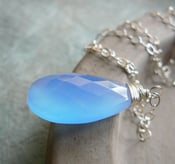 Image of Blue Chalcedony Long Sterling Silver Necklace - Illuminate