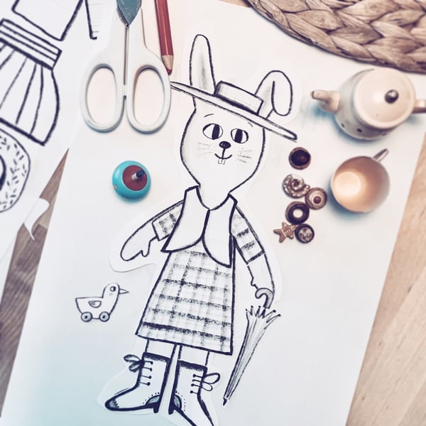 Image of Rabbit Paper Doll