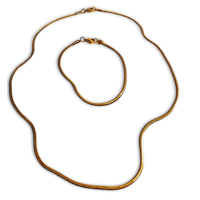 Image 1 of 18k Herringbone Necklace x Bracelet set