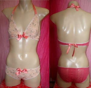 Image of Peach bra and knickers set