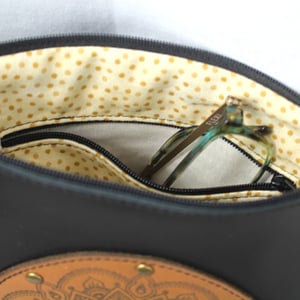 Image of Leather Dance Bag - Mandala Ring Black & Tan