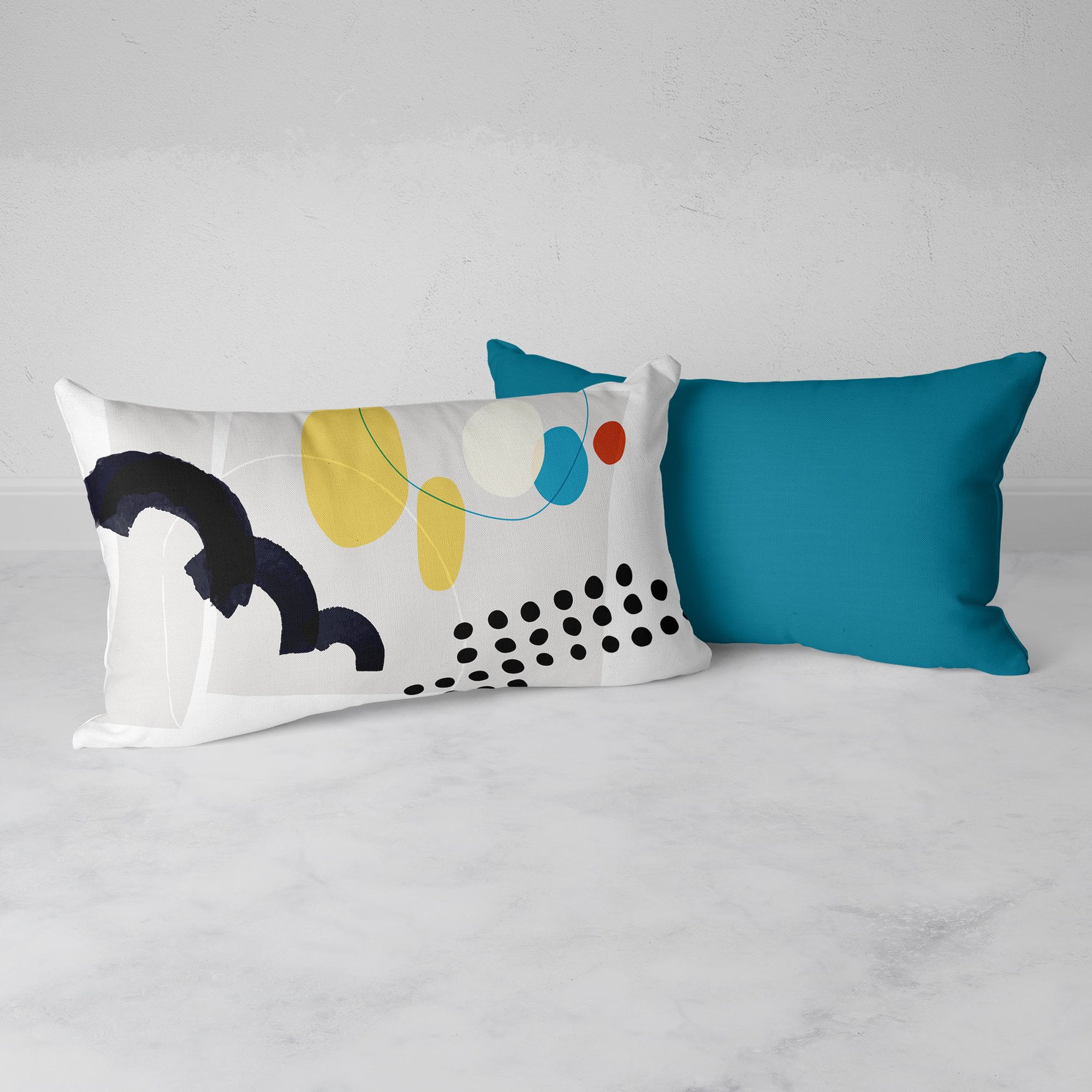 Image of Shape & Hue Rectangular Throw Pillow