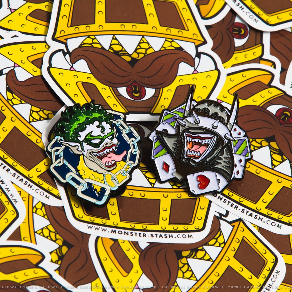 Image of “Batman Who Laughs” & “Robin” Enamel Pins | DC Metal Set