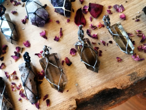 Image of Smokey Quartz Wand Necklace 