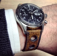 Image 2 of Heavy Distressed Boar rally watchstrap - Burnt&Waxed