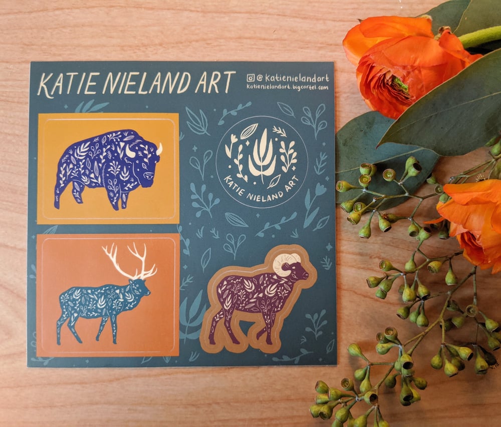 Image of North American animals sticker sheet