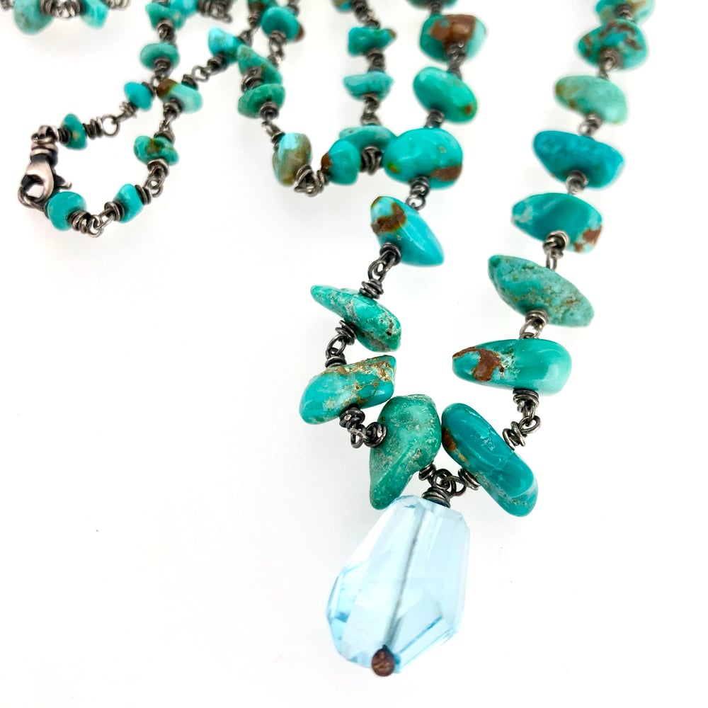 Fox turquoise mala necklace / peaces of indigo