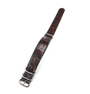 Image of Hand-Patina Brown Alligator NATO strap