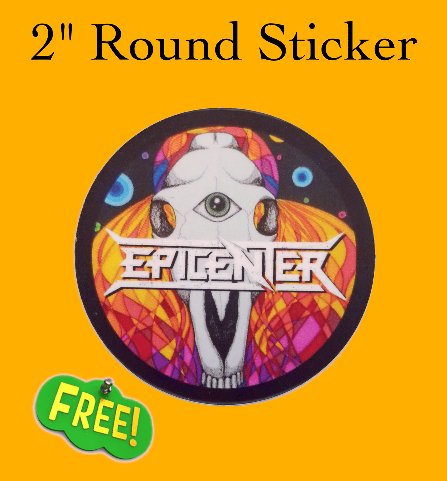 Image of Round Sticker w/ Casey O'Dwyer Artwork