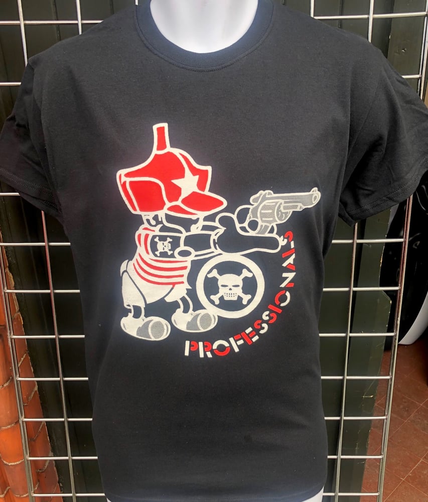 Image of The PROFESSIONALS 'Vintage Gun' Design Black T-Shirt