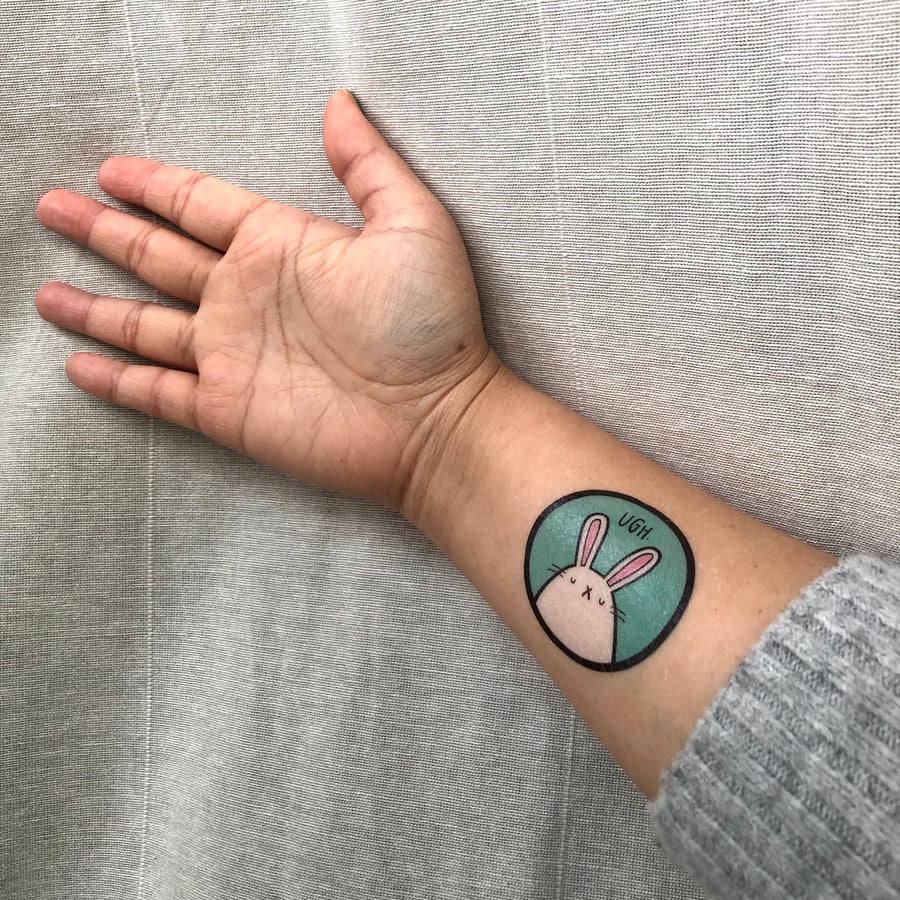 Image of UGH bunny temporary tattoos (set of 2)