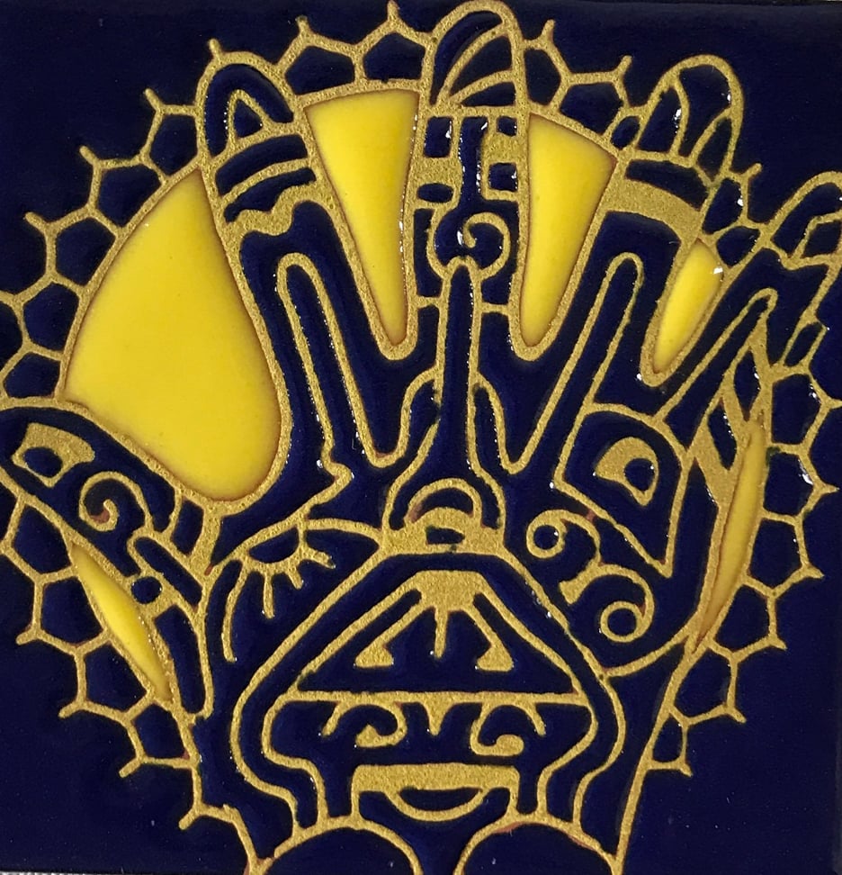 Image of Tribal Hand Coaster Tile