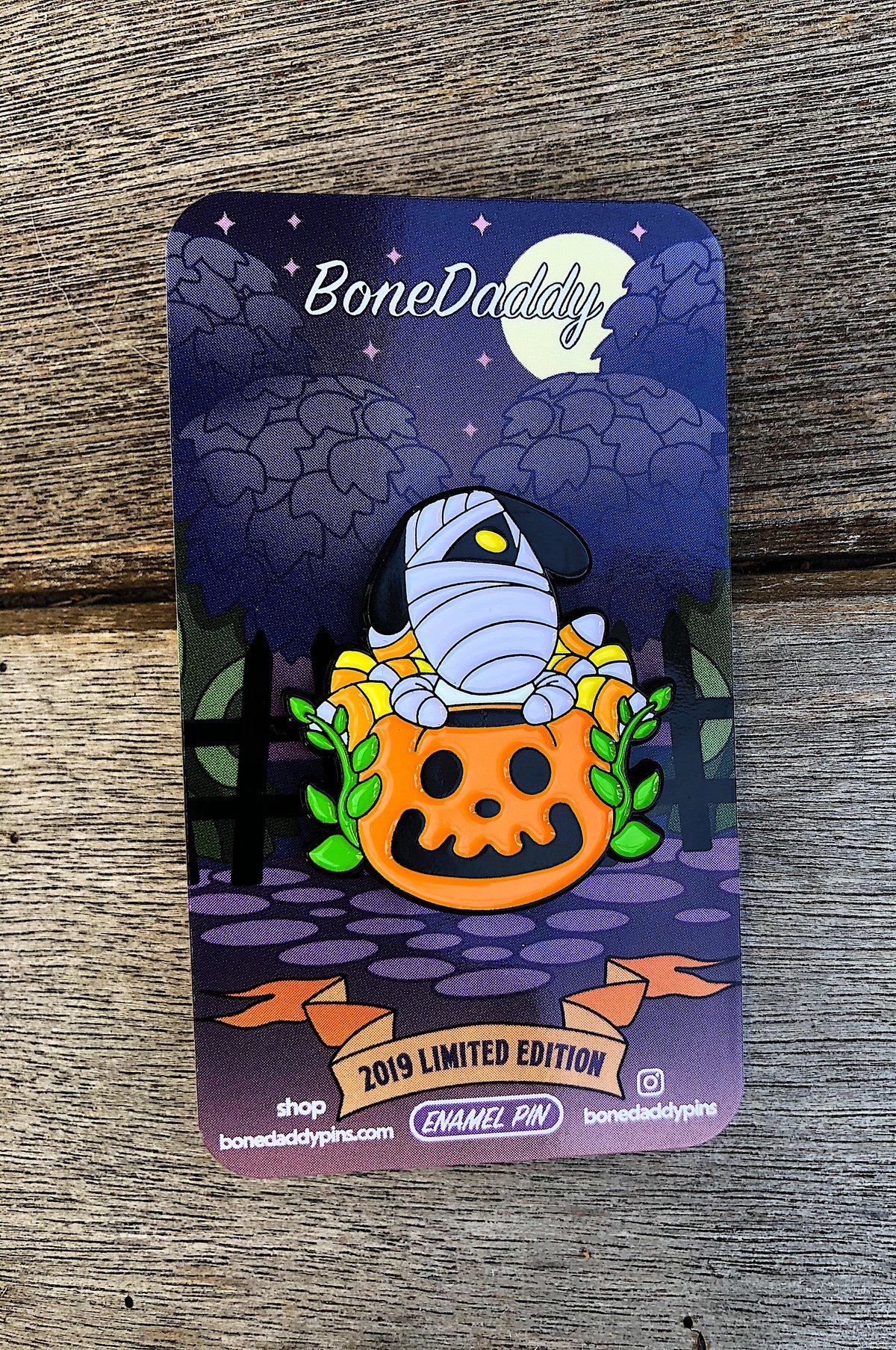 Image of Lucky’s JACK-o’-Lantern enamel pin