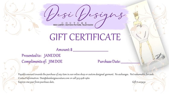 Image of GIFT CERTIFICATE