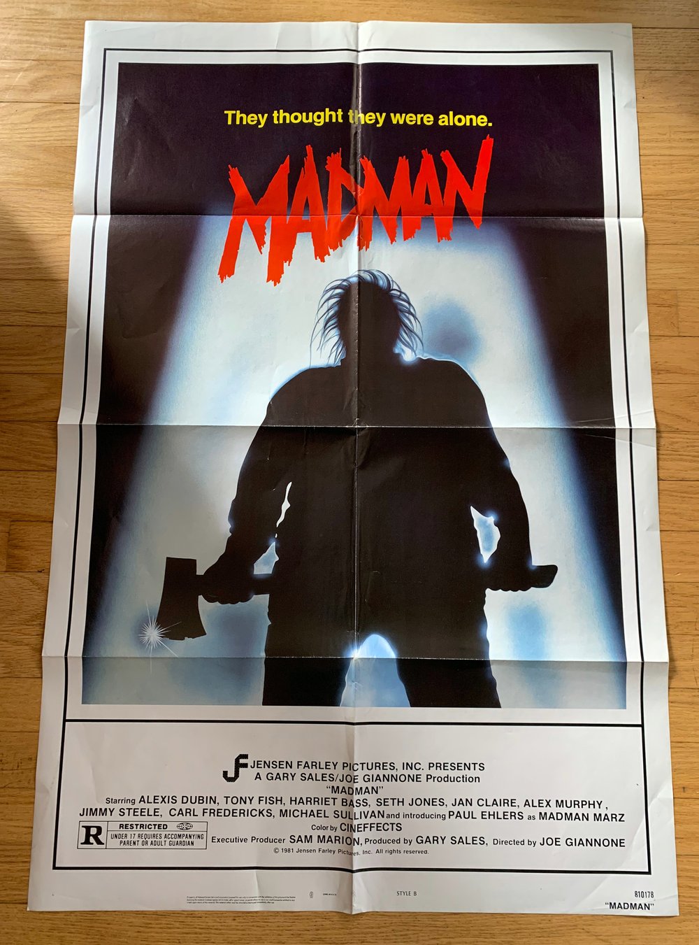 1981 MADMAN Original U.S. One Sheet movie Poster