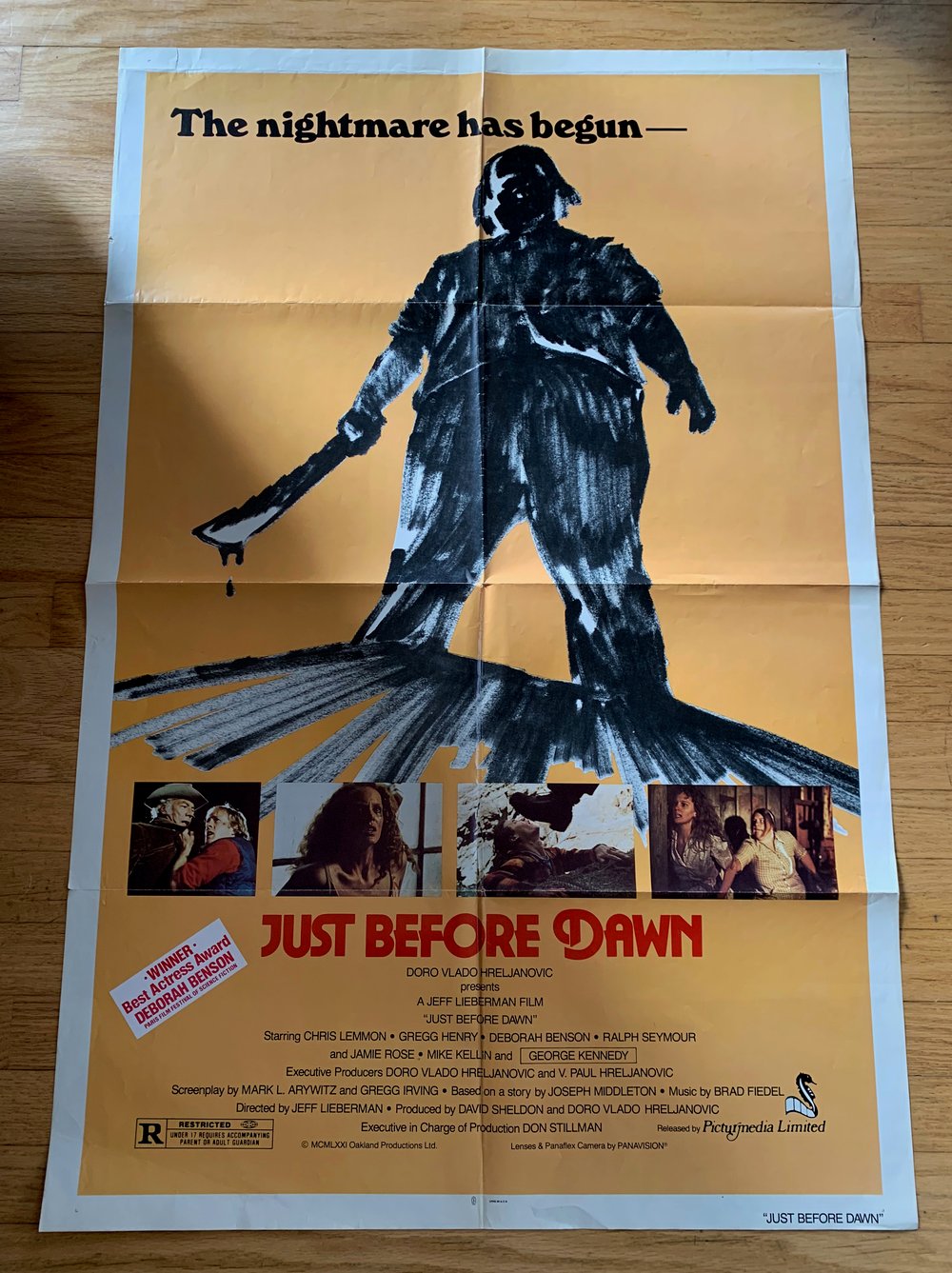 1981 JUST BEFORE DAWN Original U.S. One Sheet Movie Poster