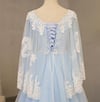 Charming Blue Tulle V-neckline Long Party Dress, Blue Prom Dress