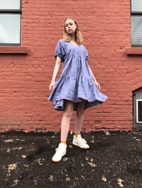 Image 1 of Holly Stalder Chambray Linen Tiered Dress 