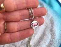 Image 1 of Pink Tourmaline Dewdrop Necklace