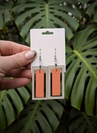 Two Tone Rectangle Earrings