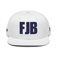 Image 1 of FJB White and Blue Snapback Hat from PatriotsCo.com