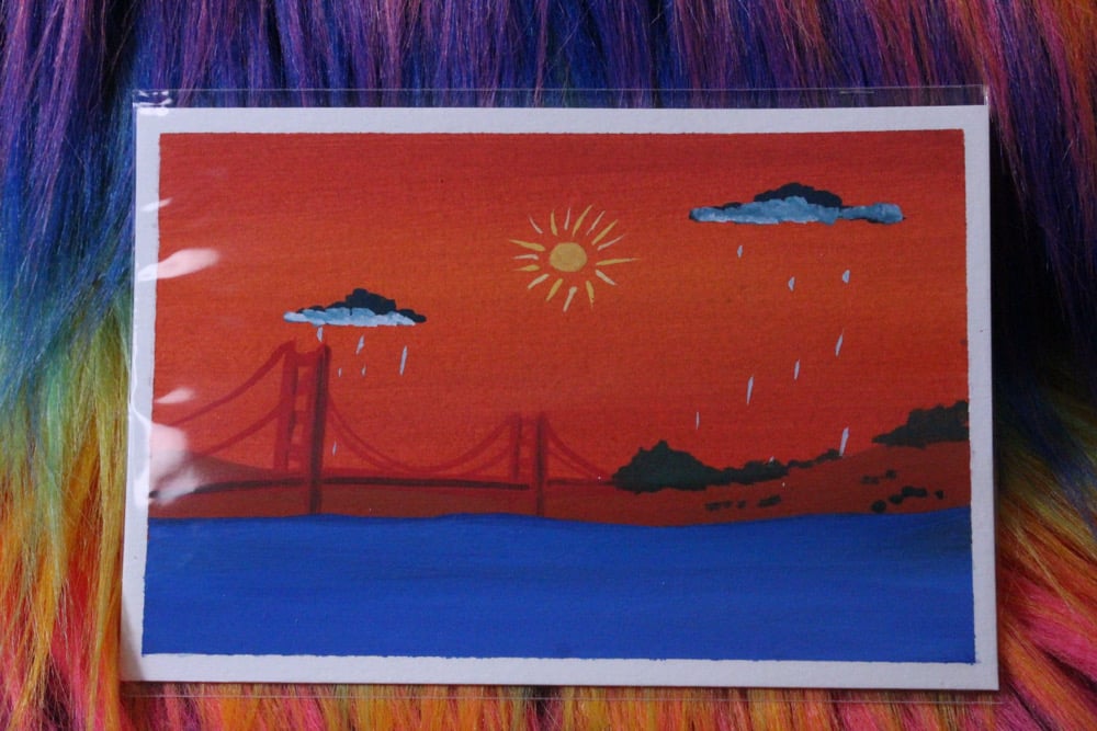 Image of Golden Gate Bridge #1 Gouache Postcard 