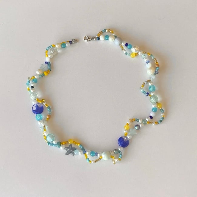 'good goodbye' layered sea necklace