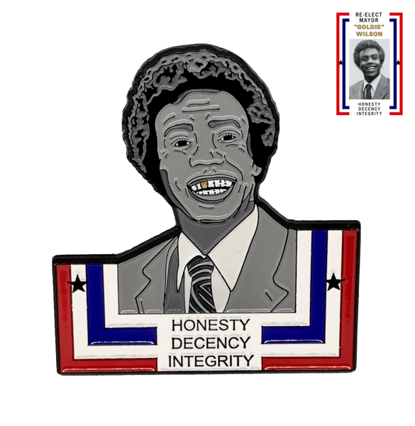 Image of BTTF - Mayor Goldie Wilson Pin (Limited Edition /100)