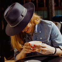 Image 5 of BLACK or GREY FEDORA HUASO Steel MIX BLACK & SILVER 