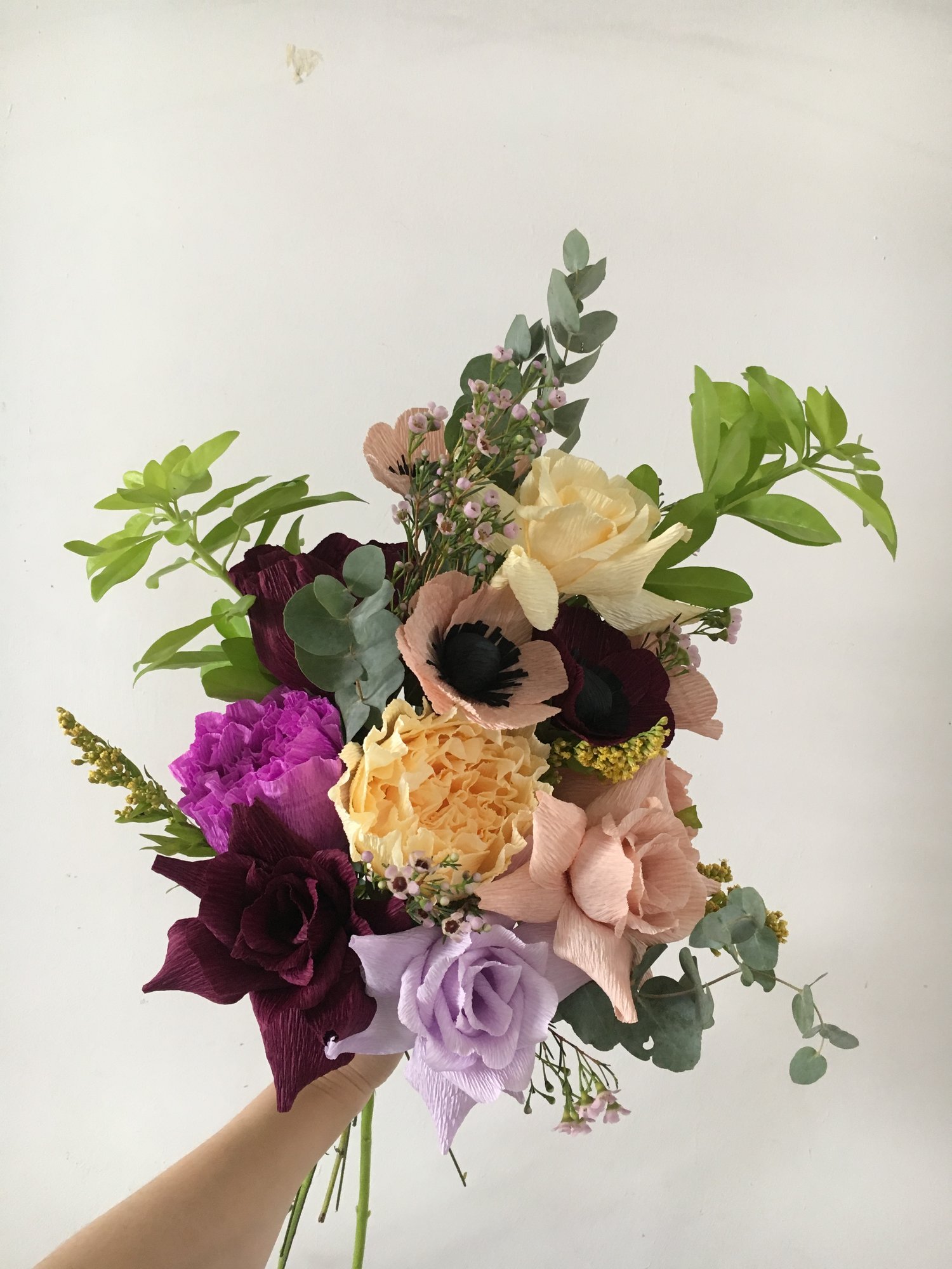 Image of Late Summer Bouquet - Anemones, Roses & Peonies