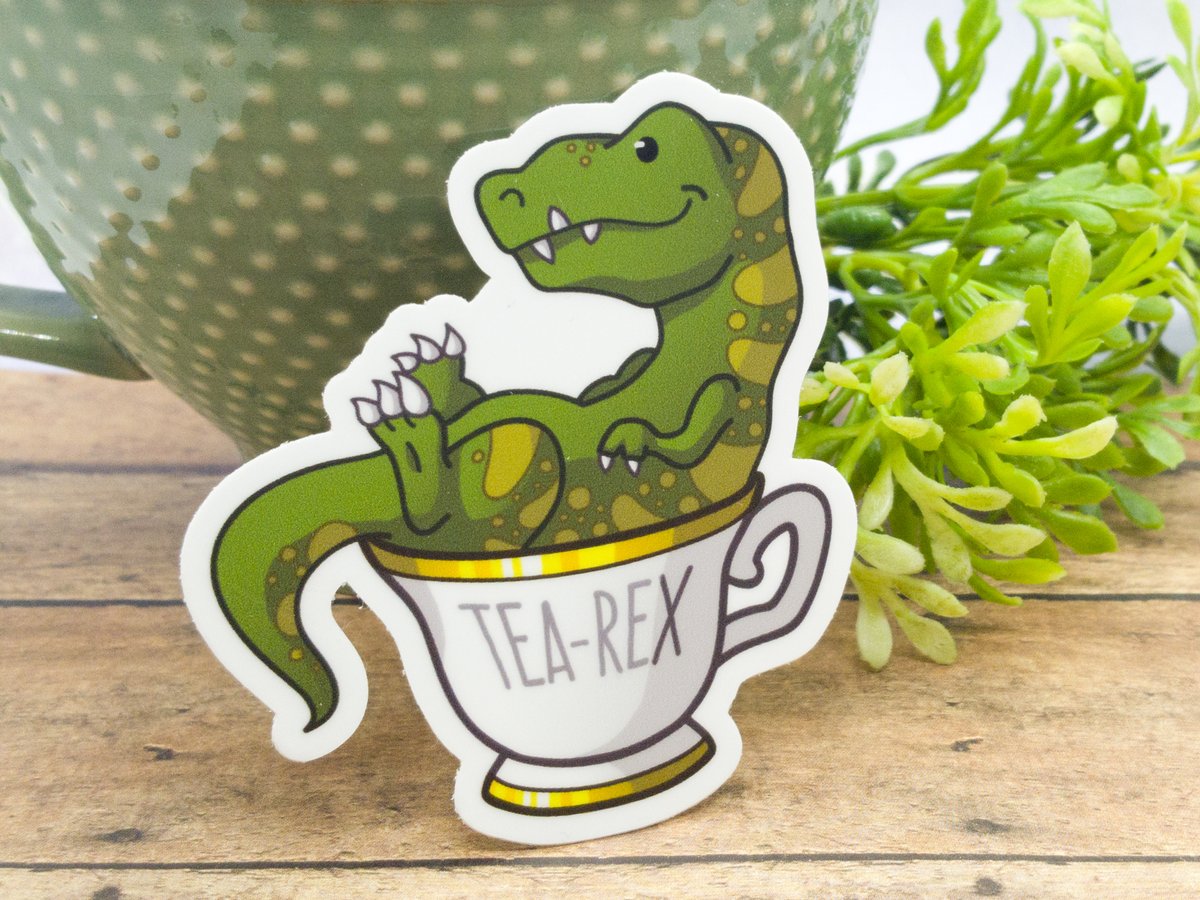Tea Rex Vinyl Sticker - 3 Inch | The Lurking Quirk