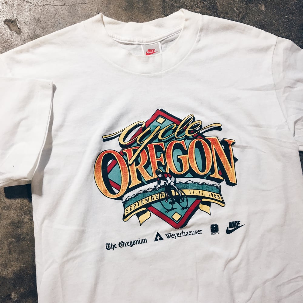 Image of Original 1988 Nike Cycle Oregon Tee.