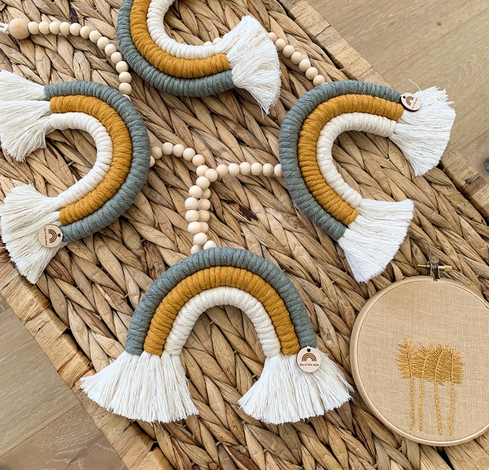 Image of “ Golden Wattle “ Beaded Rainbow Garland