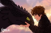 Image 1 of Together From Afar - HTTYD Art Print