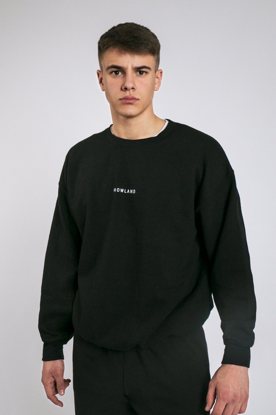 black graphic sweater
